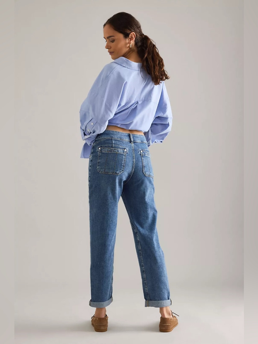 Anthropologie Pilcro Wanderer Mid-Rise Relaxed Jeans Size 27 Blue - Picture 3 of 14